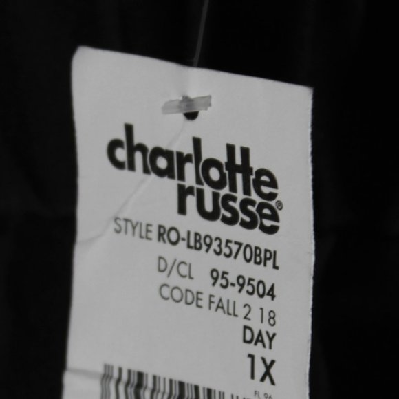 Black Wide Leg Juniors Plus Charlotte Russe NWT Pants Size 1X Juniors - Picture 5 of 5